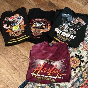 Harley-Davidson Graphic Tees - Black and Maroon